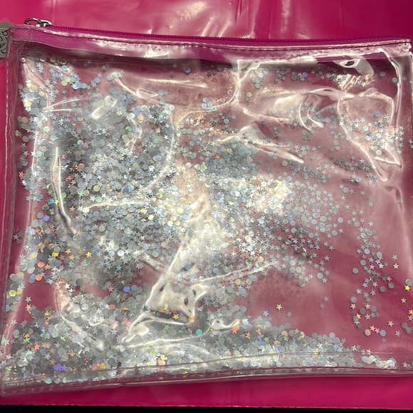 NEW Bed Head clear bag silver star & round glitter floating NEW NWT - Picture 1 of 6